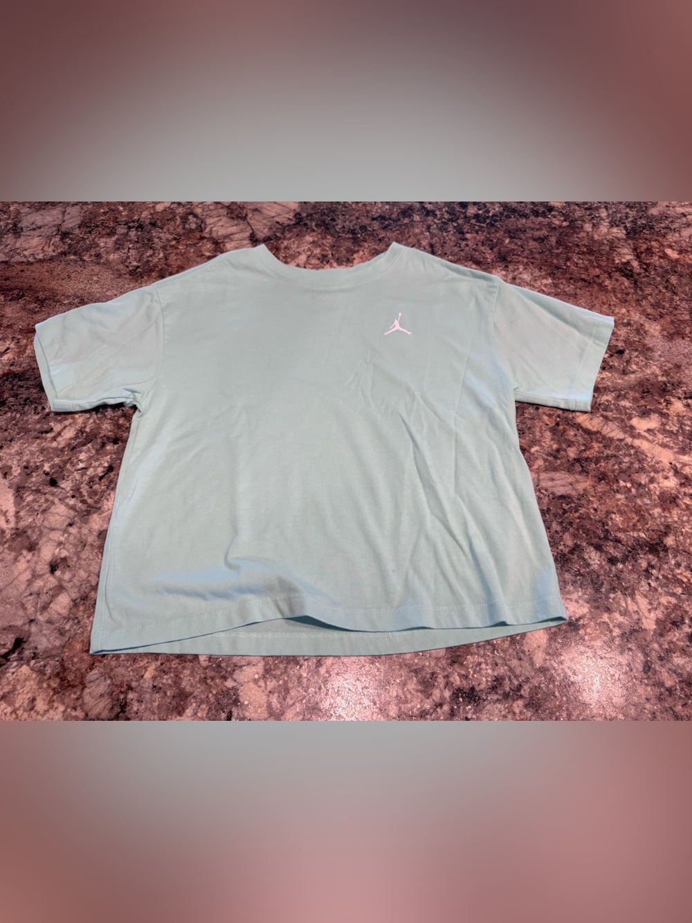 Jordan Cropped Short Sleeve T-Shirt in Light Teal
